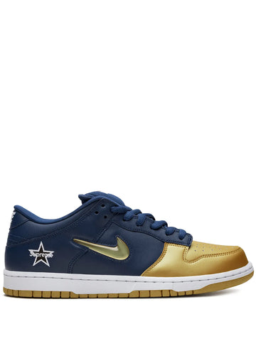 X Sb Dunk Low Jewel Swoosh Gold/Navy Sneakers
