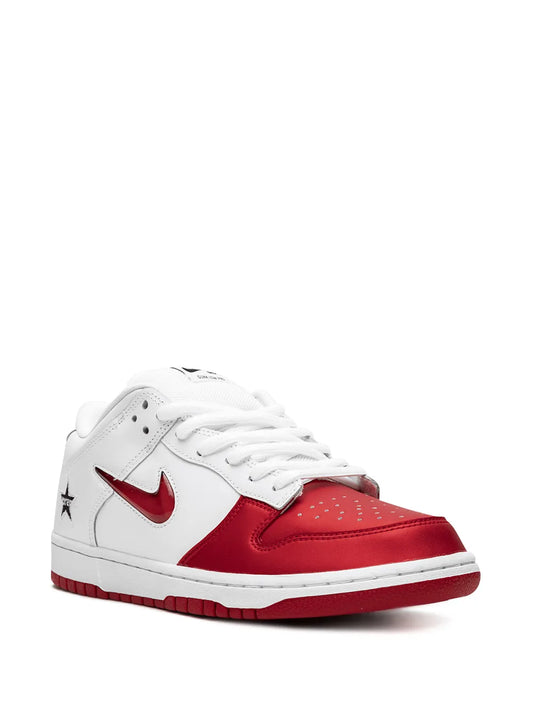 X Sb Dunk Low Jewel Swoosh Red/White Sneakers