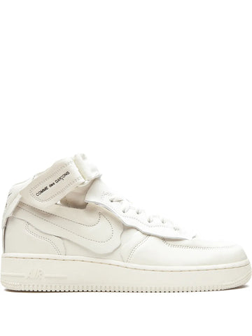 X Comme Des Gar n Air Force 1 Mid White Sneakers