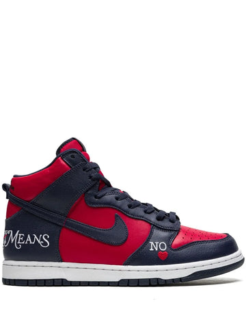 X Sb Dunk High By Any Means Navy/Red Sneakers