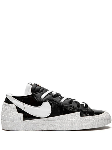X Sacai Blazer Low Black Patent Leather Sneakers