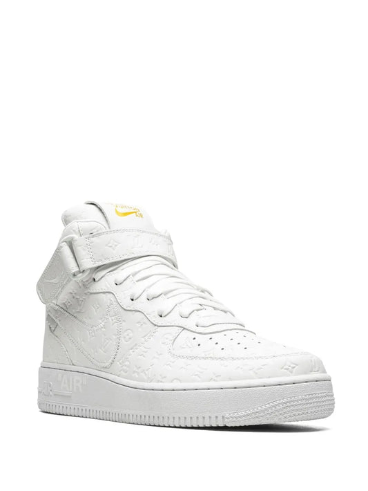 X X Virgil Abloh Air Force 1 Mid White/White Sneakers