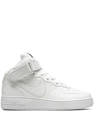 X X Virgil Abloh Air Force 1 Mid White/White Sneakers