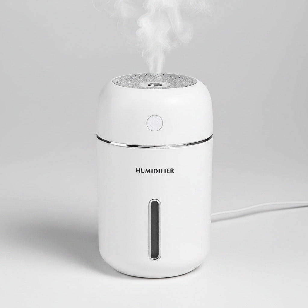 White humidifier with 'Humidifier' text on a white background